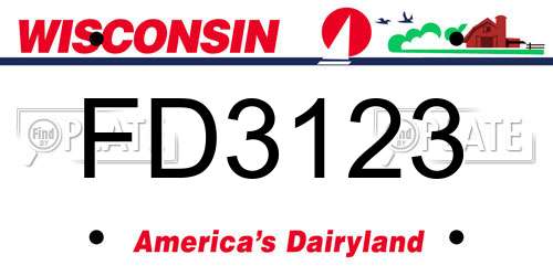 FD3123 Wisconsin License Plate