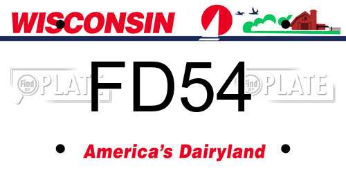 FD54 Wisconsin License Plate