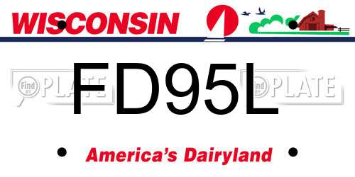 FD95L Wisconsin License Plate