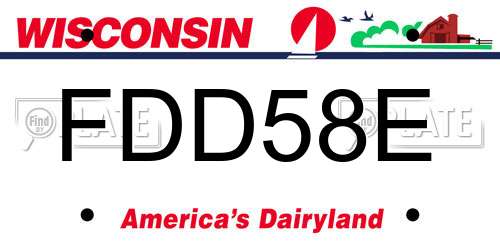 FDD58E Wisconsin License Plate