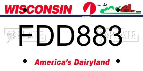 FDD883 Wisconsin License Plate