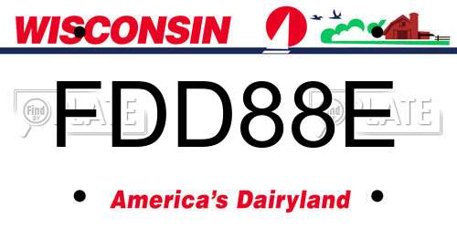 FDD88E Wisconsin License Plate