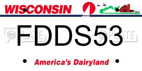 FDDS53 Wisconsin License Plate