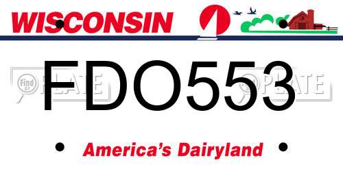 FDO553 Wisconsin License Plate