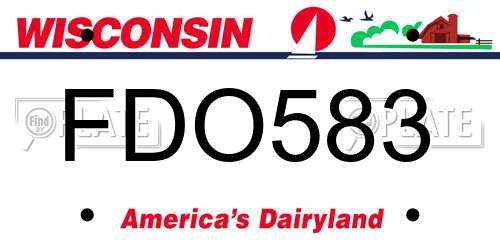 FDO583 Wisconsin License Plate