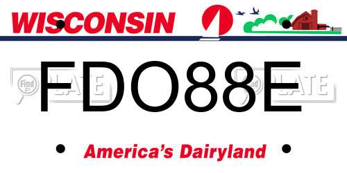 FDO88E Wisconsin License Plate