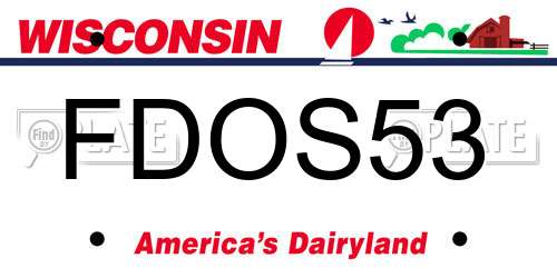 FDOS53 Wisconsin License Plate