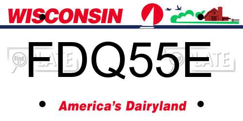 FDQ55E Wisconsin License Plate