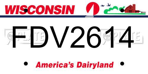 FDV2614 Wisconsin License Plate
