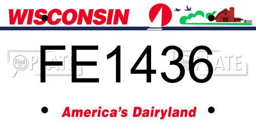 FE1436 Wisconsin License Plate