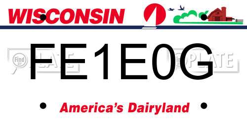 FE1E0G Wisconsin License Plate