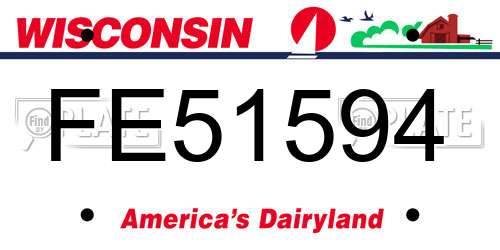 FE51594 Wisconsin License Plate