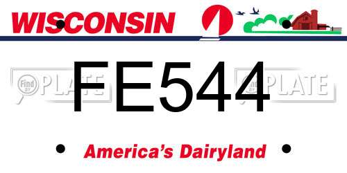 FE544 Wisconsin License Plate