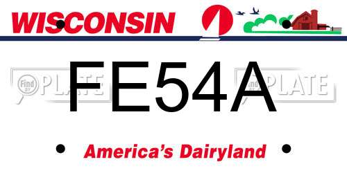 FE54A Wisconsin License Plate