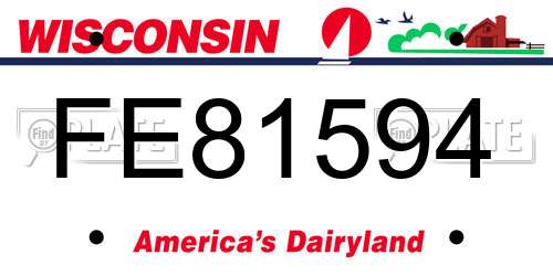 FE81594 Wisconsin License Plate