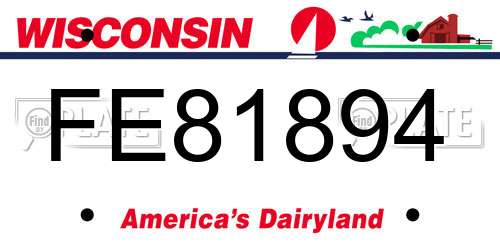 FE81894 Wisconsin License Plate