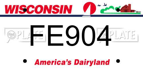FE904 Wisconsin License Plate