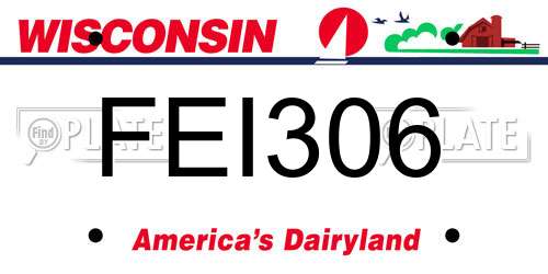 FEI306 Wisconsin License Plate