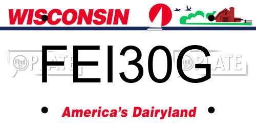 FEI30G Wisconsin License Plate