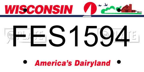 FES1594 Wisconsin License Plate