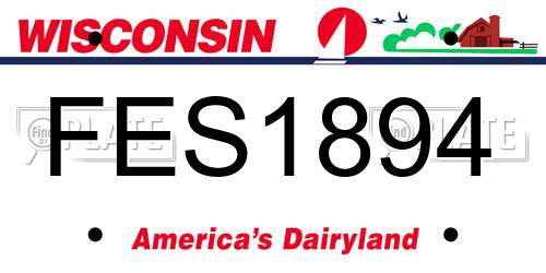 FES1894 Wisconsin License Plate