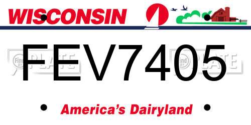 FEV7405 Wisconsin License Plate