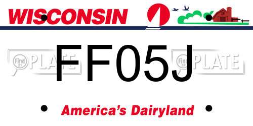 FF05J Wisconsin License Plate