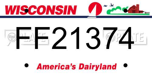 FF21374 Wisconsin License Plate