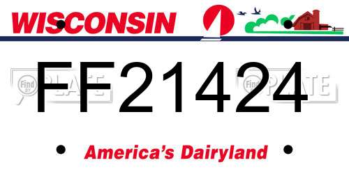 FF21424 Wisconsin License Plate