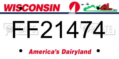 FF21474 Wisconsin License Plate