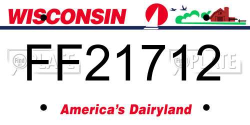 FF21712 Wisconsin License Plate