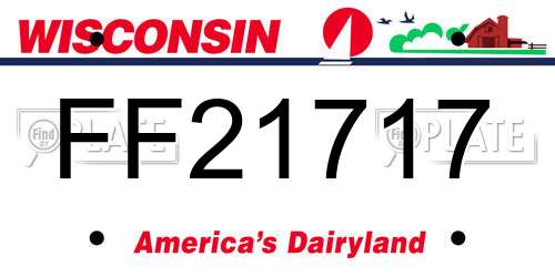 FF21717 Wisconsin License Plate