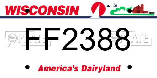 FF2388 Wisconsin License Plate