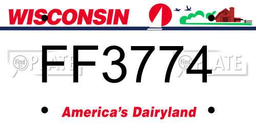 FF3774 Wisconsin License Plate