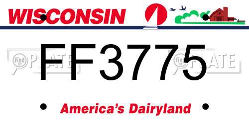 FF3775 Wisconsin License Plate