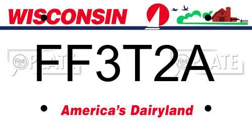 FF3T2A Wisconsin License Plate