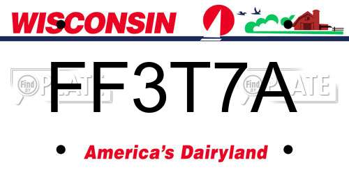 FF3T7A Wisconsin License Plate