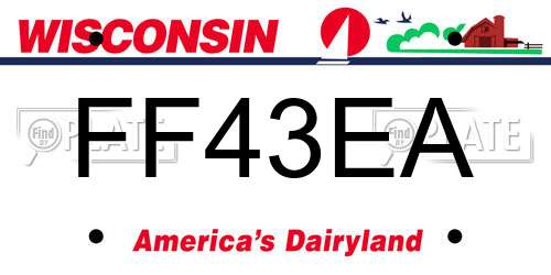 FF43EA Wisconsin License Plate