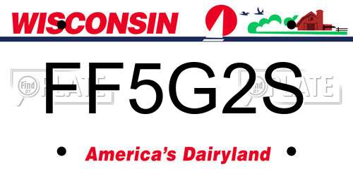 FF5G2S Wisconsin License Plate