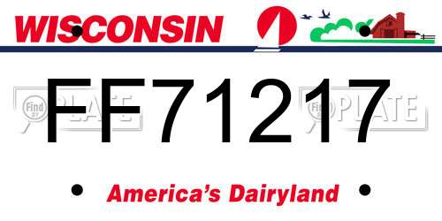 FF71217 Wisconsin License Plate