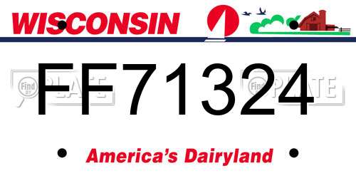 FF71324 Wisconsin License Plate
