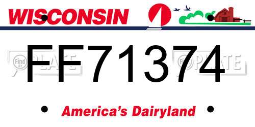 FF71374 Wisconsin License Plate