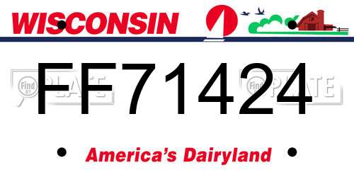 FF71424 Wisconsin License Plate