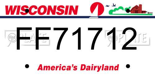 FF71712 Wisconsin License Plate