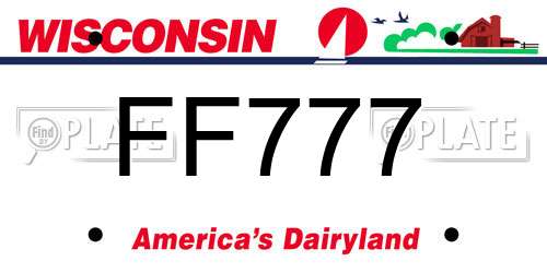 FF777 Wisconsin License Plate