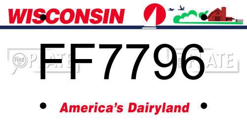 FF7796 Wisconsin License Plate