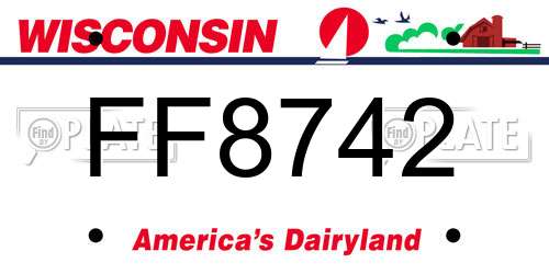 FF8742 Wisconsin License Plate