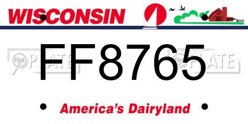 FF8765 Wisconsin License Plate