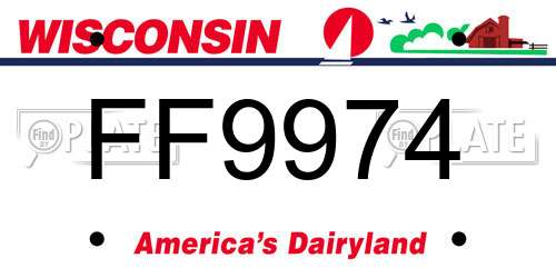 FF9974 Wisconsin License Plate