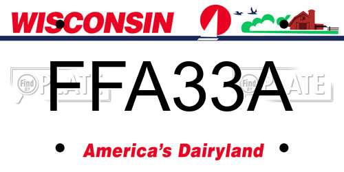 FFA33A Wisconsin License Plate